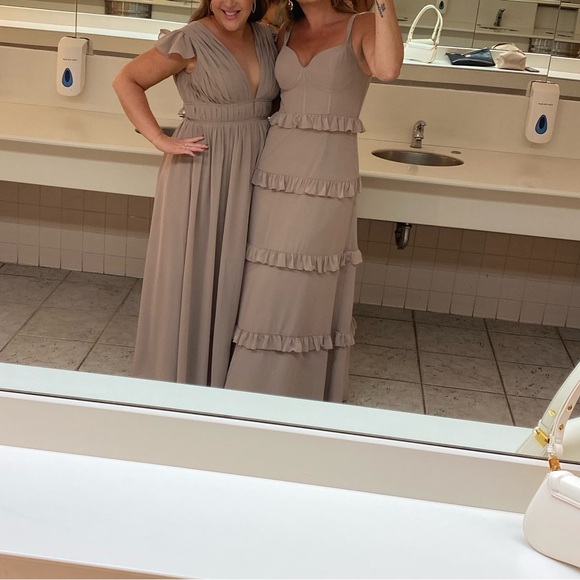 Revelry Sloane Chiffon Dress (Latte) - Picture 7 of 7